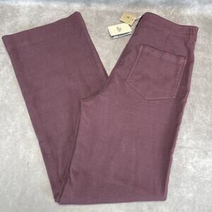 Faherty Wide Leg Pants Sz 30 Stretch Terry Knit Patch Pocket Catawaba Grape $168